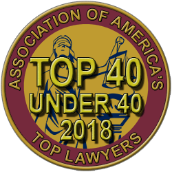 Association of America's Top Lawyers Logo for their Top 40 Under 40 2018 award.